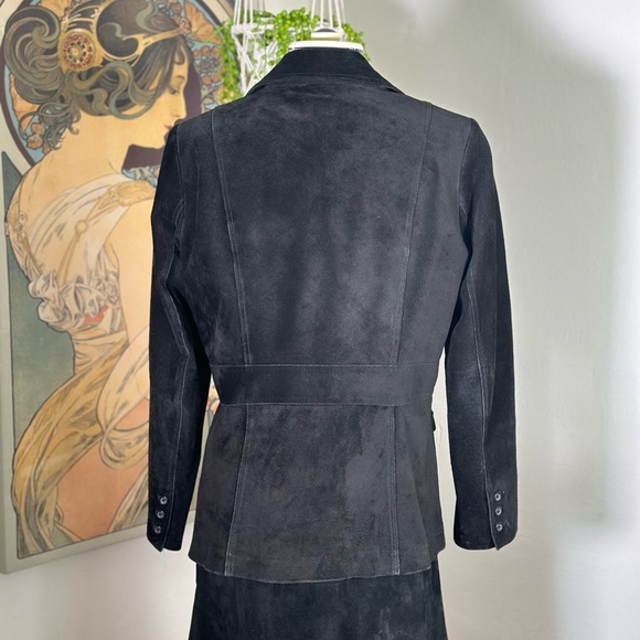 Women’s‎ Soft Black Suede Button Up Jacket by Liz Claiborne size Medium - Picture 7 of 7